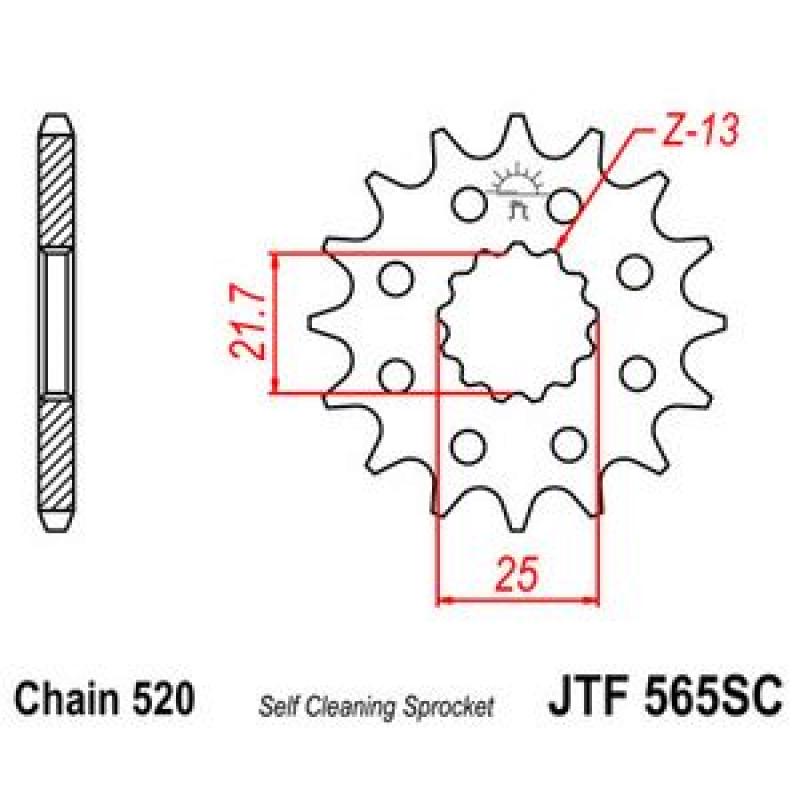 Купить Звездочка передняя JT Sprockets (шаг 520 ) JT JTF565